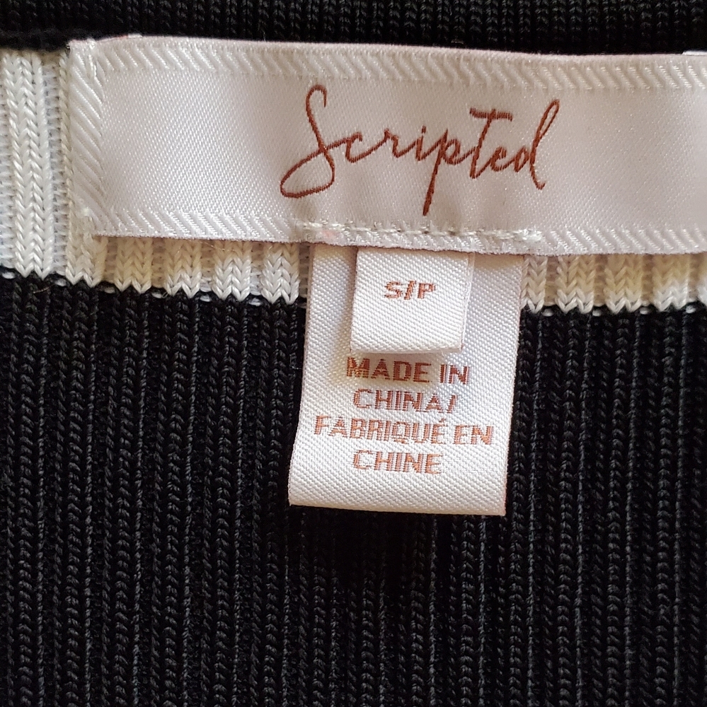 Scripted Cold Shoulder Striped Top - image 3